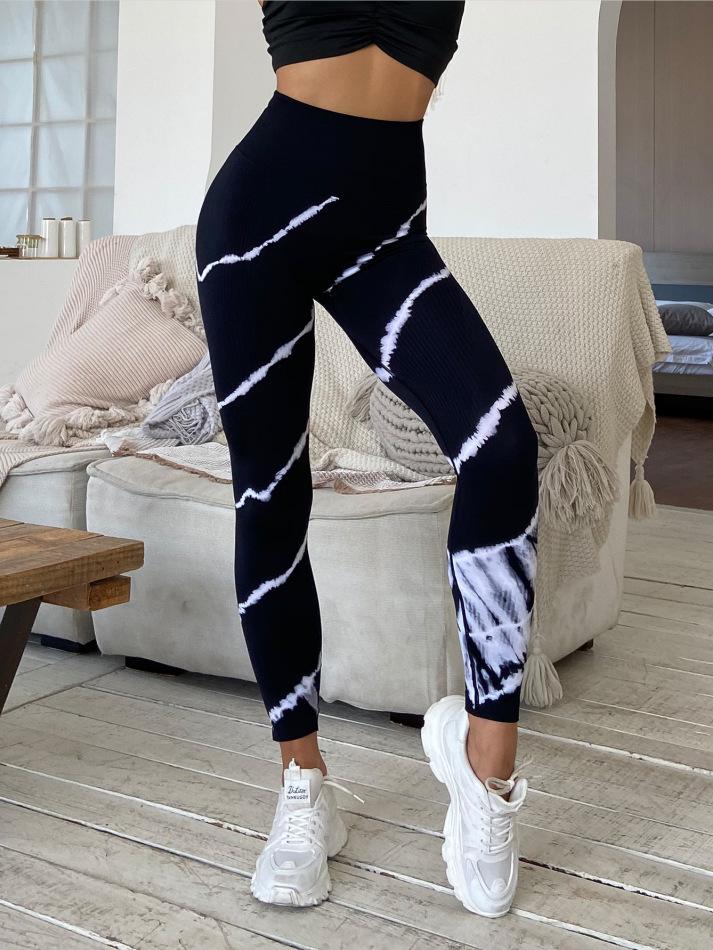 Women's High Waist Tie-Dye Yoga Pants - Seamless, Hip-Lifting, Summer Fitness Leggings