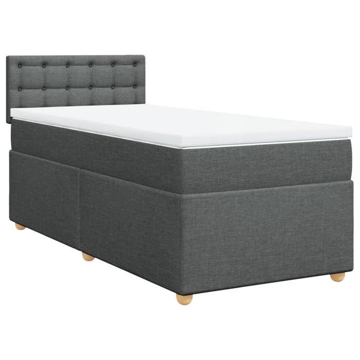 VidaXL Slatted Bed Base and Mattress Dark Grey 90x190 Cm Fabric 3286550