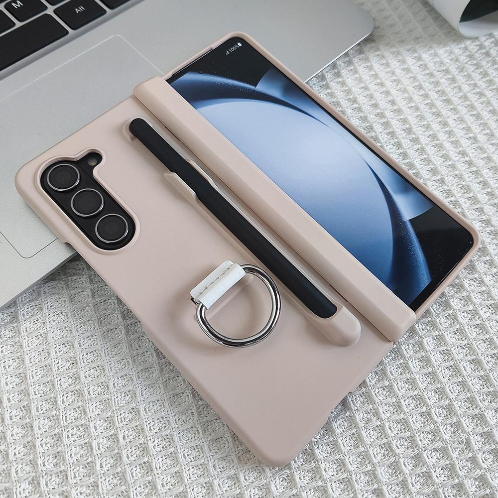 For Samsung Galaxy Z Fold6 5G Case Skin-Touch PC Phone Cover with Stylus and Stylus Slot