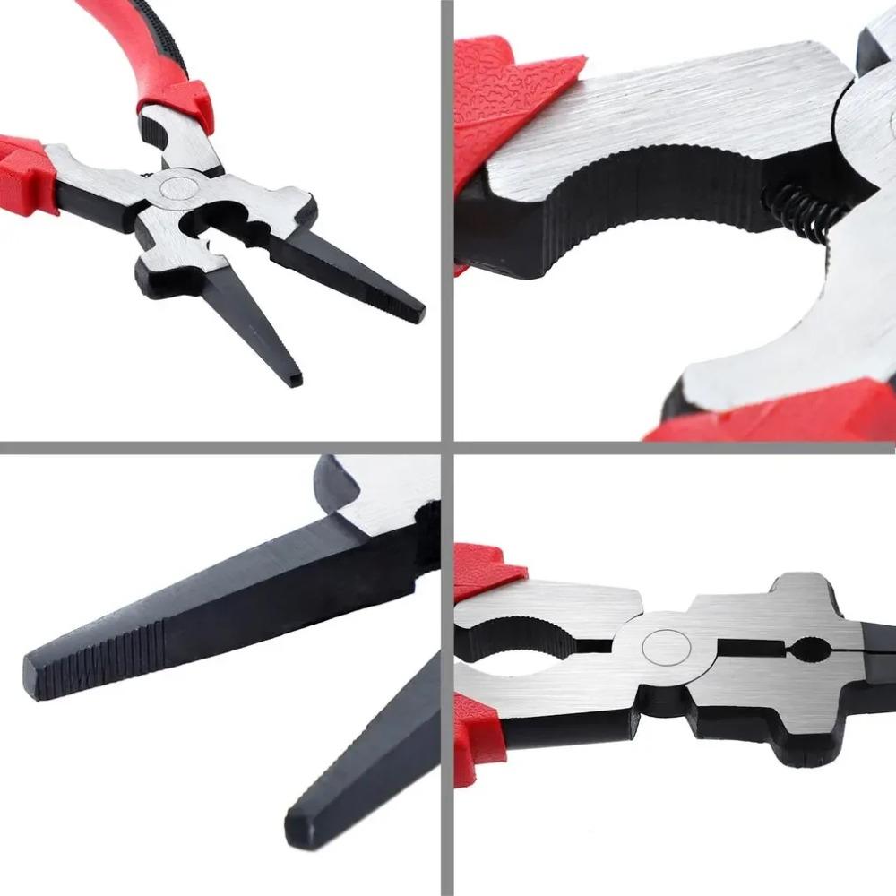 Highly Durable 8-Inch Welding Pliers Multi-function Welding Pliers Flat Mouth Pincers with Insulated Handle for Wire Cutting