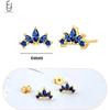 925 Silver Ear Buckles Fashion Hoop Earrings Dark Blue Crystal Pendant Gold Earrings High Women's Jewelry Luxury Gifts