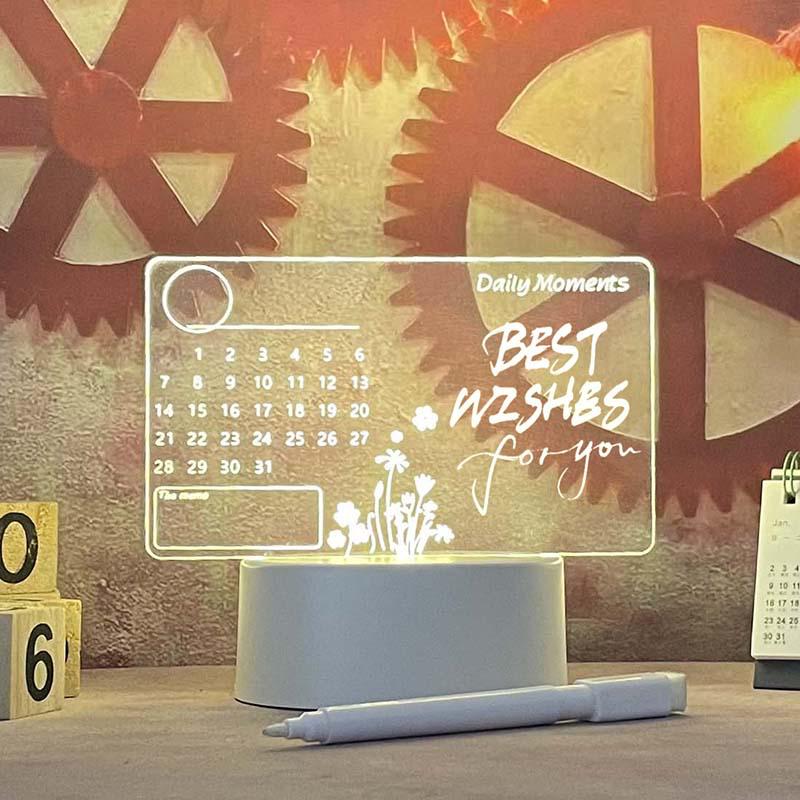 Acrylic Erasable Desk Calendar Memo Board - Transparent Home Reminder Whiteboard