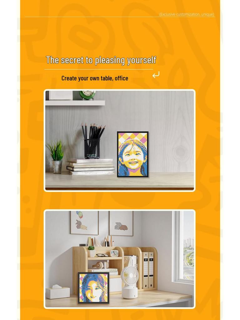 Creative Pixel Art DIY LEGO-Compatible Mosaic Photo Frame Gift for Friends - MOC Portrait Building Blocks