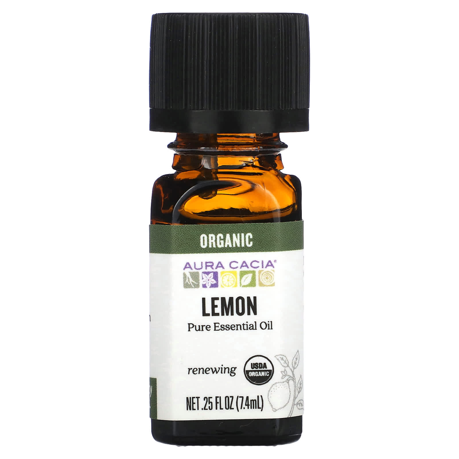 

Aura Cacia, Органический лимон, 0,25 жидких унций (7,4 мл)