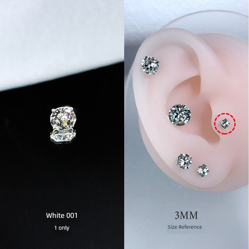 

Medical Ear Bone Stud Titanium Alloy Internal Spiral Pierced-Ear-Caring Ear Studs Flash Chinese Ear Ear Bone Pin Sleep No Need to Take off Earrings