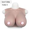 Eyung Silicone Breast Forms Hight Low Round Collar Crossdresser Drag Queen Silicone Breastplate Fake Boob Cosplay Silicone Plate