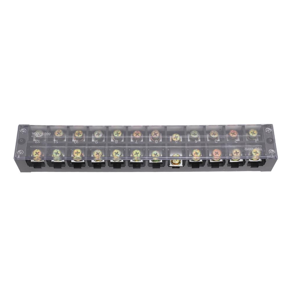 100A Terminal Strip Dual Row Large Current Wire Barrier Block Terminal Strip with Transparent Cover