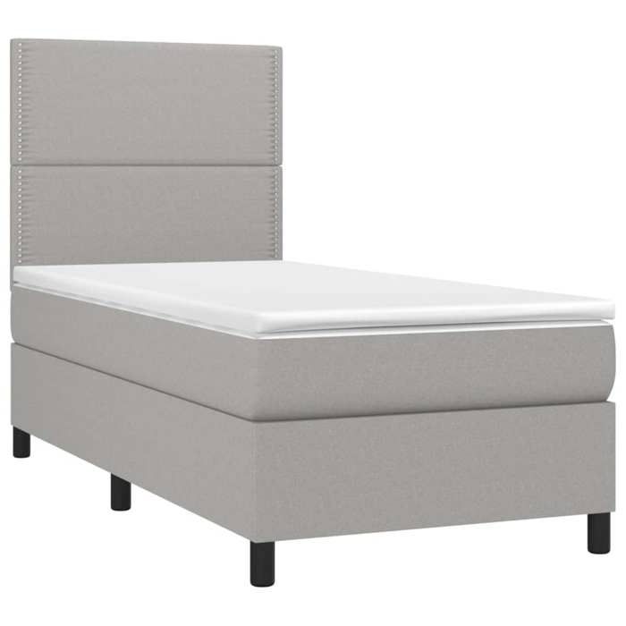 Maison Exclusive - Sommier à lattes de lit et matelas et LED Gris clair 100x200 cm