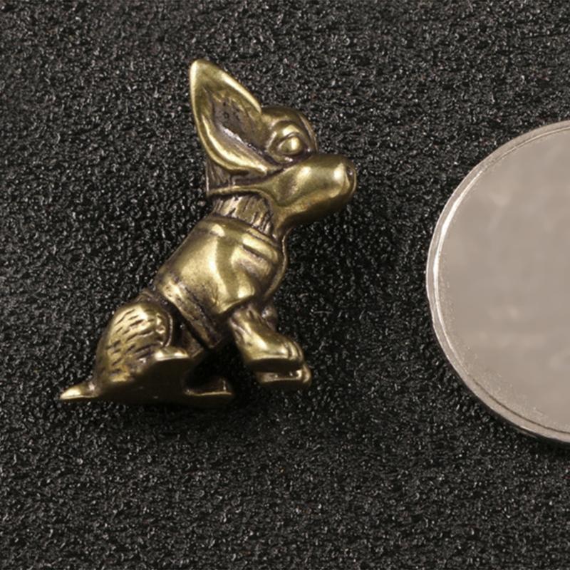 HanHandmade Massiv Messing Hunde Figur Klassische Welpen Skulptur Ornament für Heimdekoration und Kunstsammler