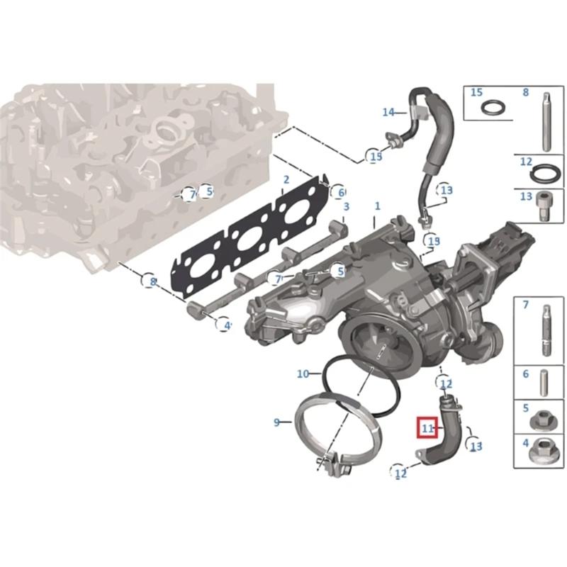 Engine Part for F49 F20 F21 F35 F30 F31 F54 Turbocharger Oil Return Pipe Hose 11427617537 Oil Return Line Auto Accessory