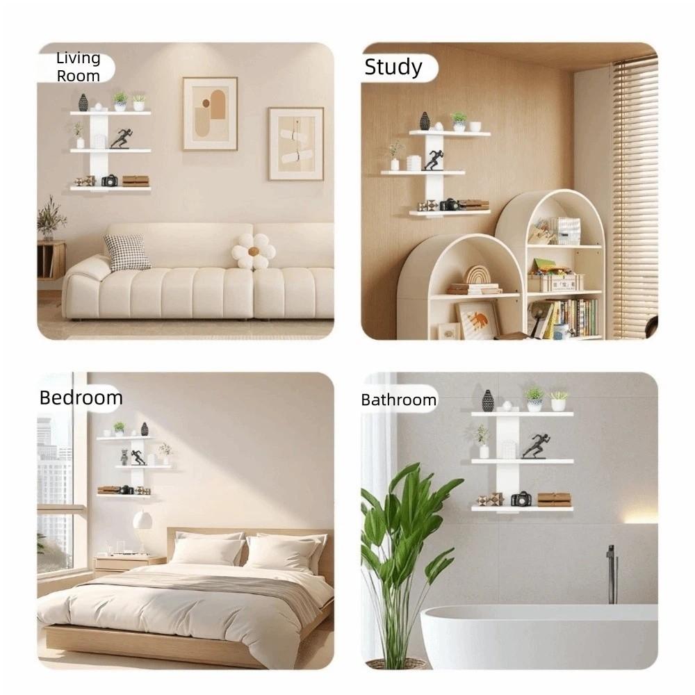 Detachable Wall Mounted Storage Rack Simple Floating Wall Bracket Living Room