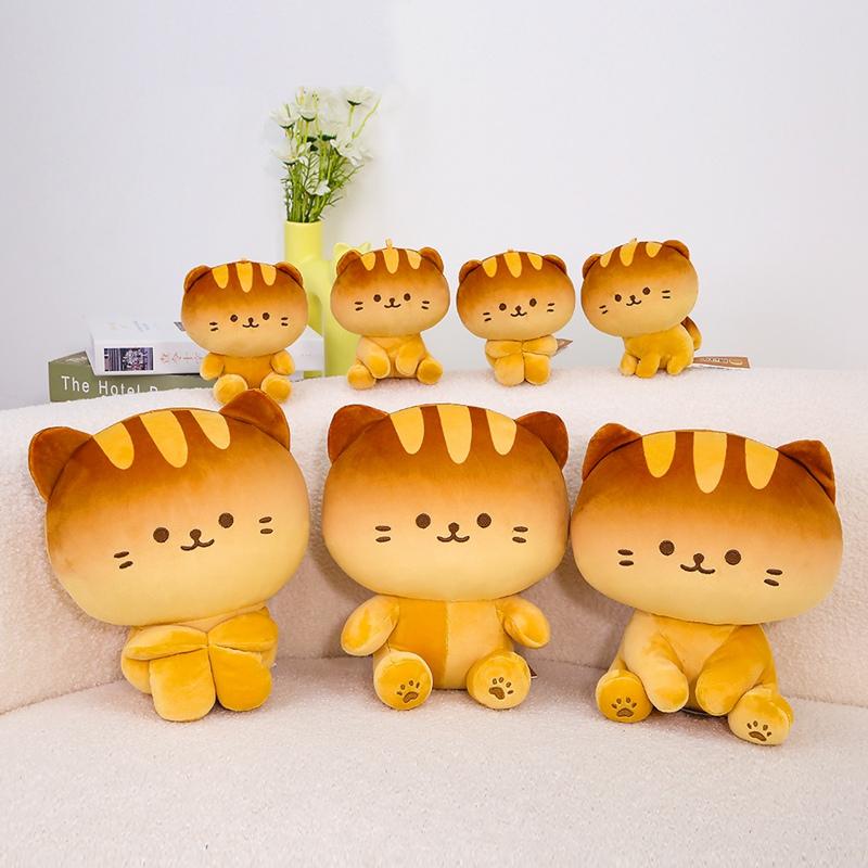 Anime Baked Bread Kitten Plush Toys Cuddly Soft Different Pose Kitten Doll Amusing Desktop Decor Kids Game Props Nice Gift