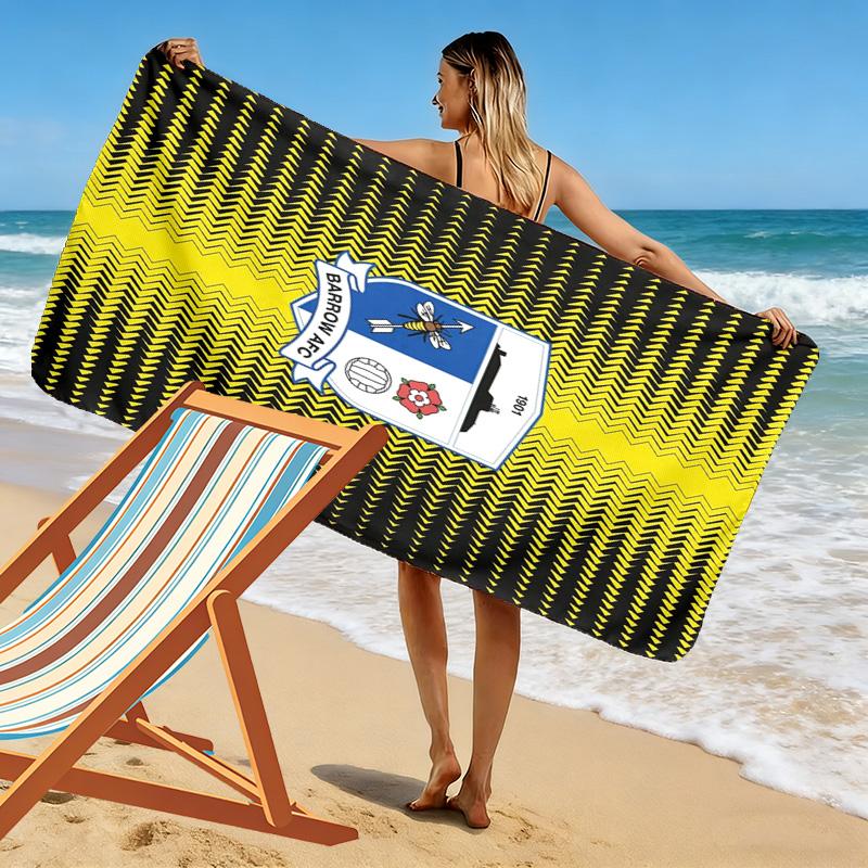 BARROWA FC Print Beach Towel, Large Soft Quick Dry Towel for Beach Camping Swimming