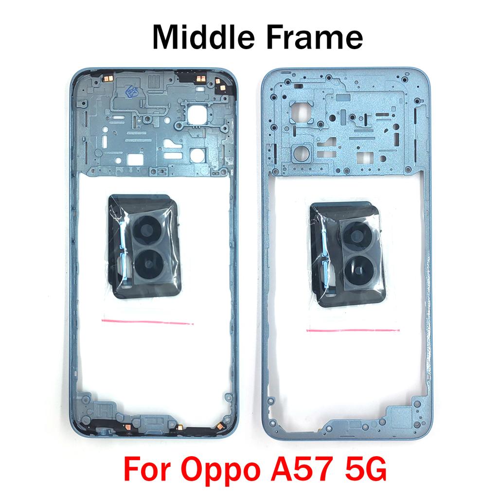 Per OPPO A5s A5Xs A15 A15s A16 A16s A36 A54 A74 A93 A57 A76 4G 5G Telaio Centrale Scocca Cornice + Pulsanti Laterali + Lente Fotocamera