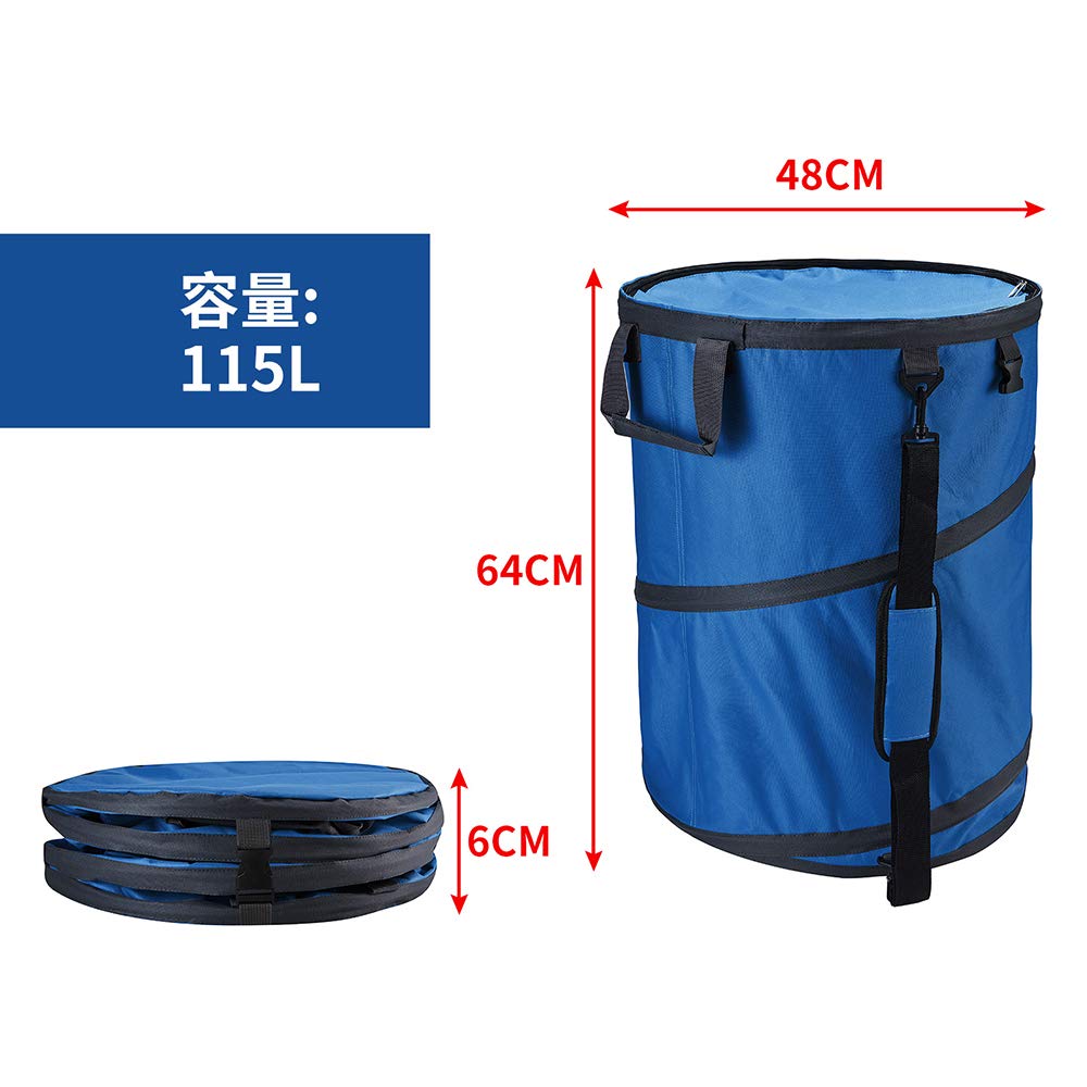 120L Garden Grass Collection Bag for Large Freestanding Grass Collection Harvesting Fallen Leaf Garbage Camping Storage For Outdoor Round Bag,