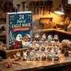 Christmas Advent Calendar Eagle Calendar, 24Pcs Acrylic 2D Ornament Set with Mini Festive Home Decoration Cartoon Figures, Tree Hanging Decor,