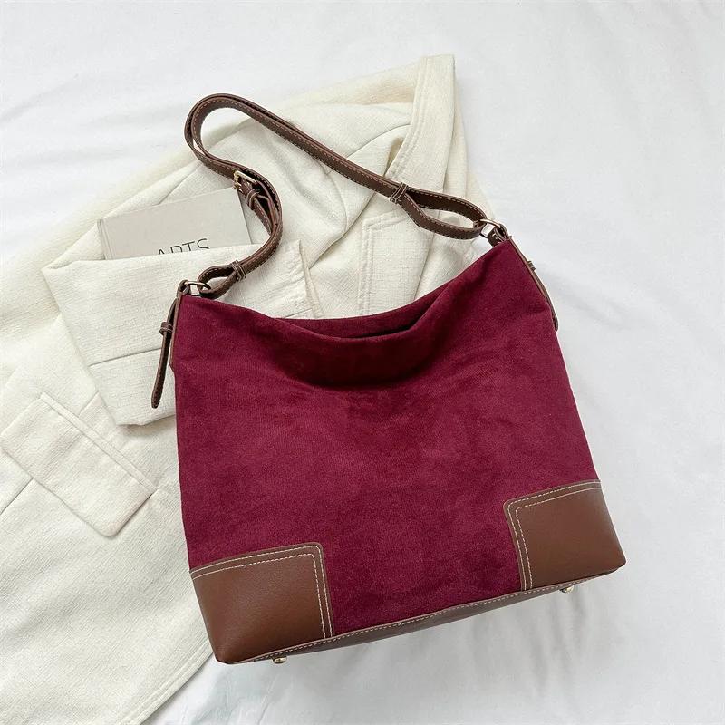 Retro Matte Texture Feminine Shoulder Bag Versatile Feminine Tote Bag Korean Version Popular Fashion