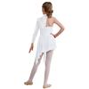 Jenter Lyrisk Dansedrakt Halv Blomsterblondetopp Asymmetrisk Kant Boyshorts Ett Stykke Jumpsuit for Danseopptreden