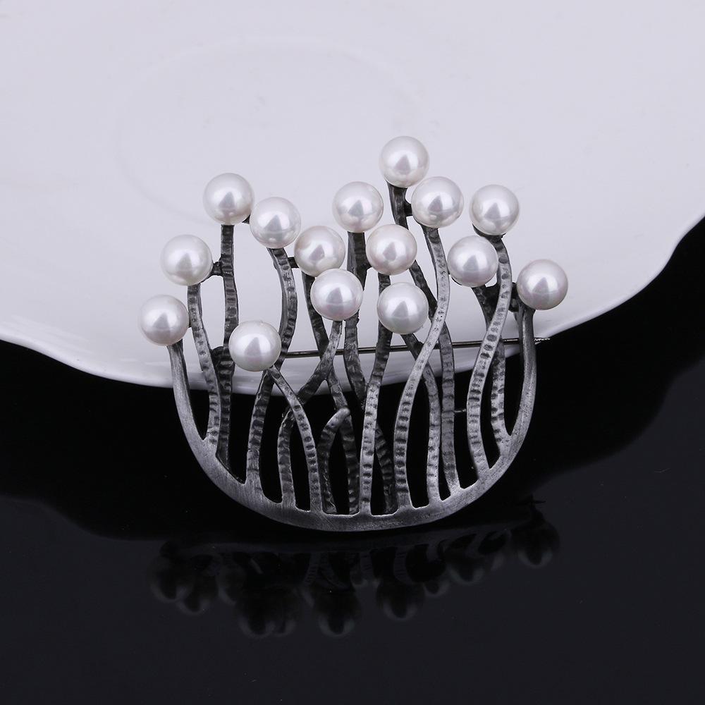 Hot Alloy Retro Brooch Premium Light Luxury Clothing Accessories Pearl Brooch Pin Jewelry