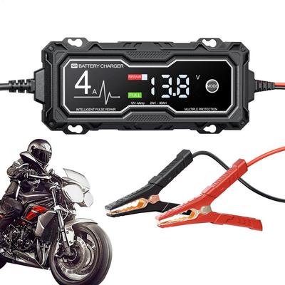 Chargeur de batterie de voiture intelligent portable 12V 4A Moto Camion Batterie de voiture Entièrement Auto Réparateur Mainteneur avec Affichage LED