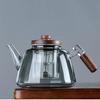 Hanyou Transparent Heat-Resistant Teapot with Wooden Accents