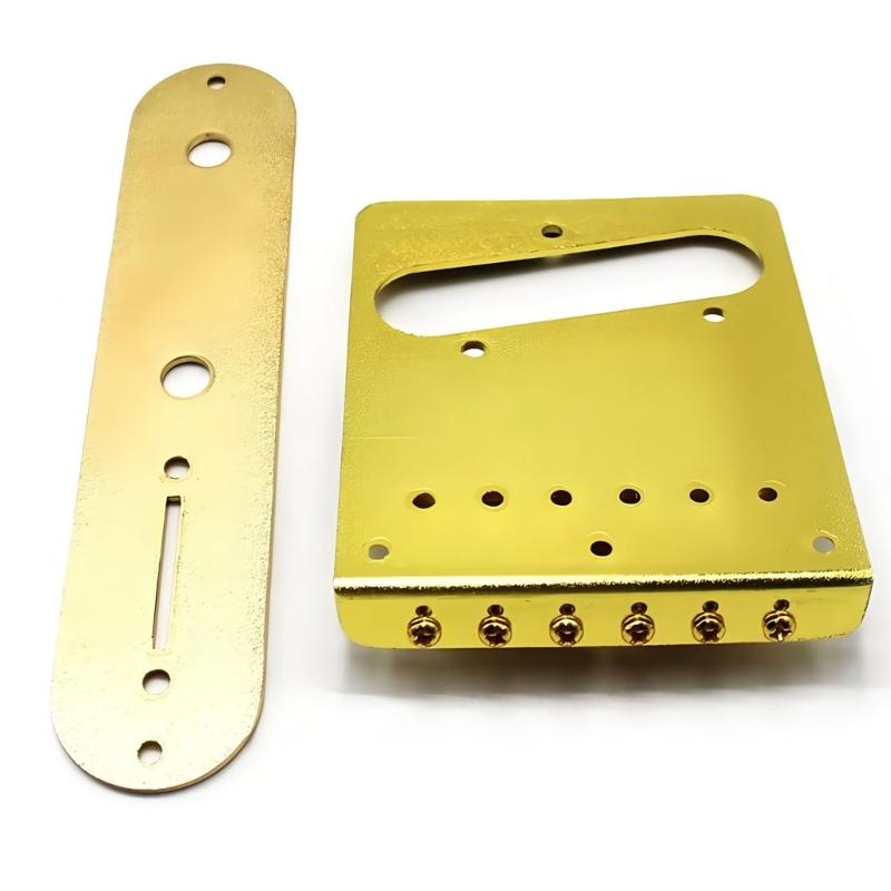 Professional 6 String Saddles Bridge Plate Electric Guitar Bridge Control Panel with Carving Decorative Pattern