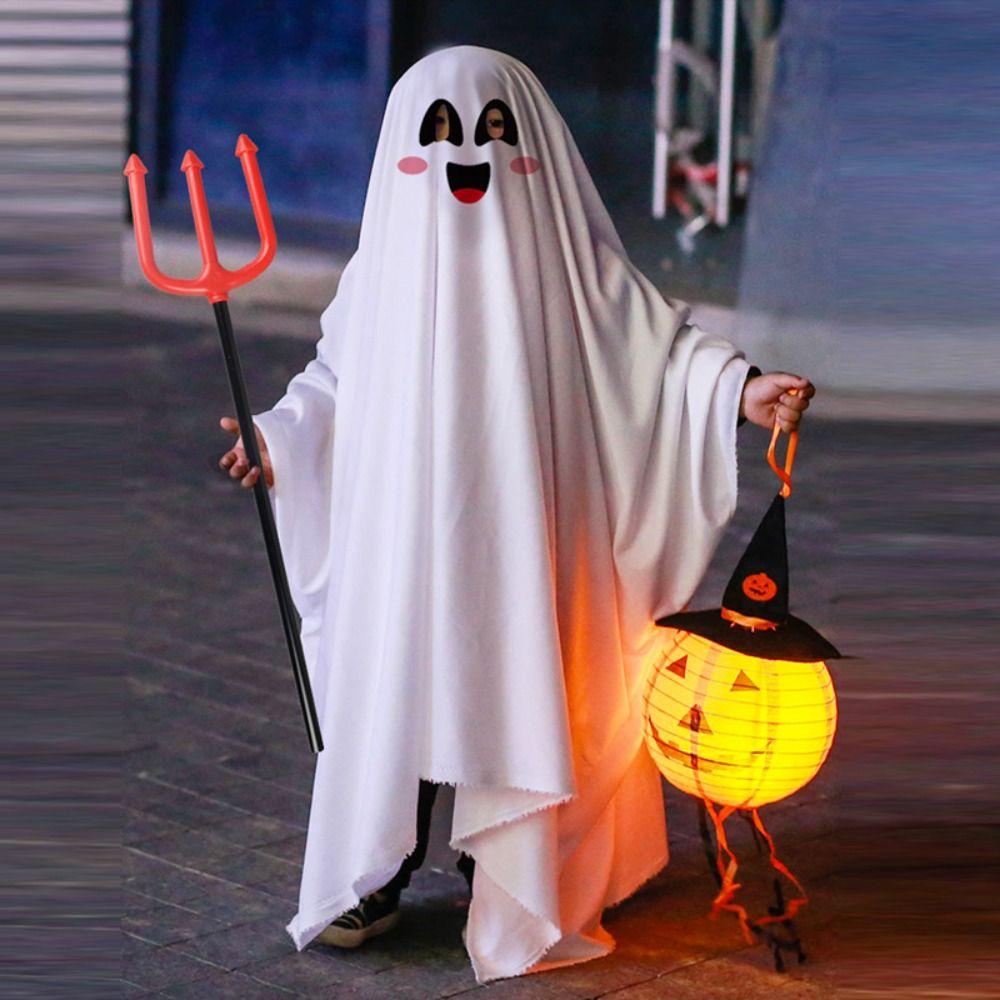 Terror Halloween Costumes White Masquerade Cloak Creative Ghost Costume Cape  Party Ball