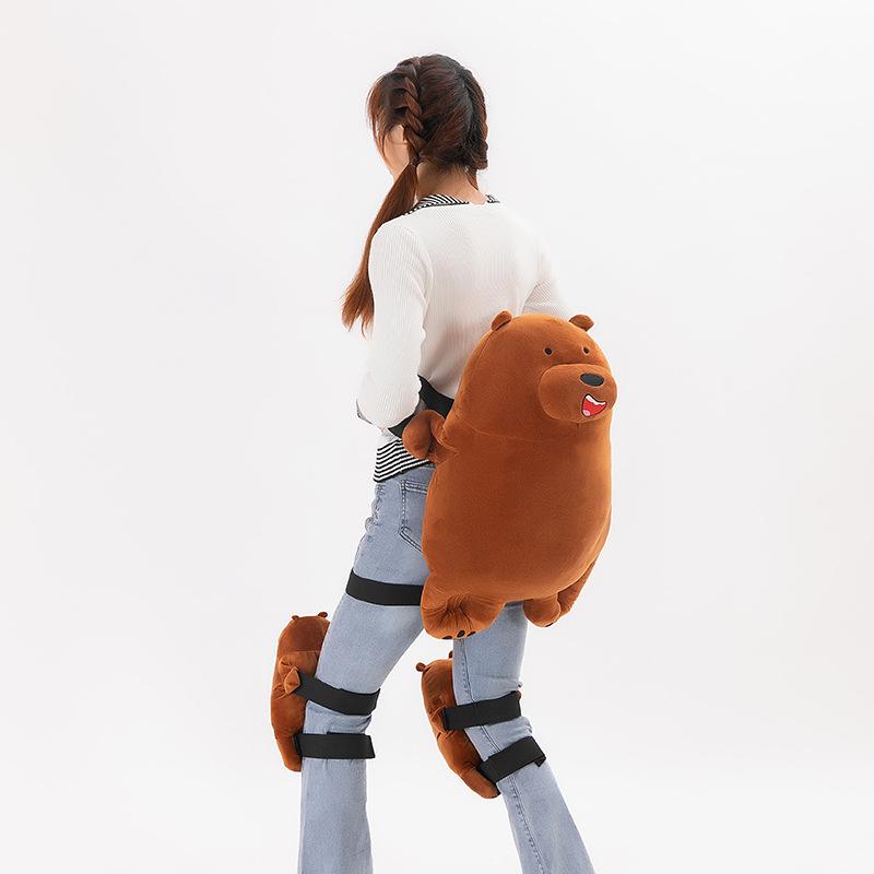 Zimní lyžařské ochranné vybavení Želva plyšová hračka Prdící polštář Měkké roztomilé hnědé medvídě Chrániče kolen Chránič kyčlí Lyžařská protipádová podložka