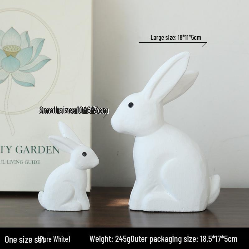 Nordic Wooden Rabbit Figurine - Home Décor for Wine & TV Cabinets, Entryway Gift