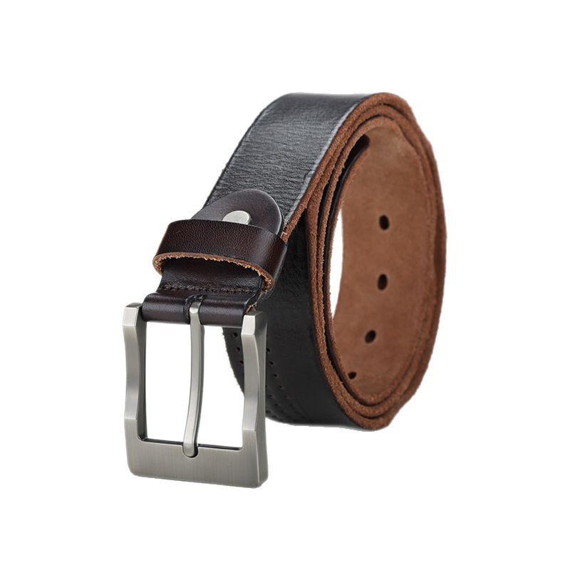 Belt Men'S Leather Pin Buckle First Layer Scalper Fashion Washed Belt Casual Light Personality Men'S Trend Belt