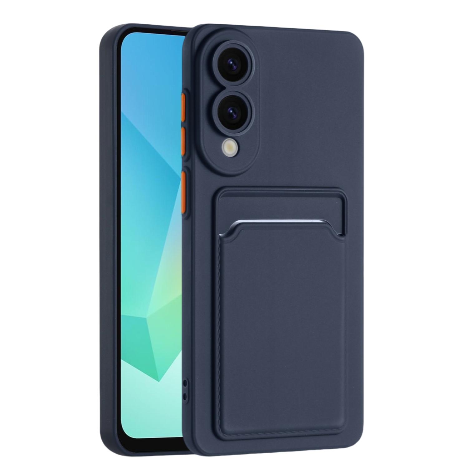 

For Samsung Galaxy S25 Edge Case Card Slot Matte Fingerprint-Free Back Cover Dark Blue