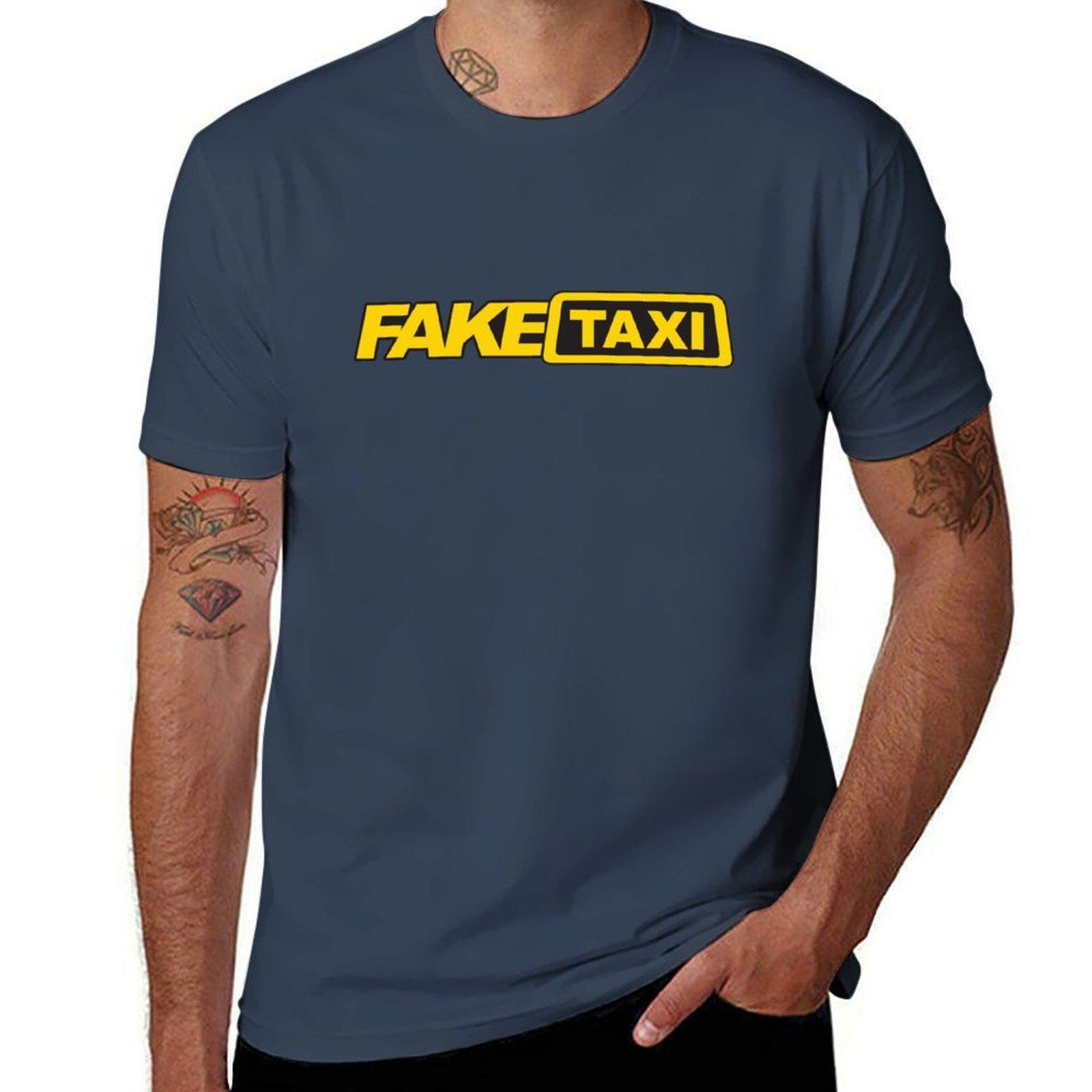 Fake taxi logo high quality TShirt Big Size Simple TShirt S