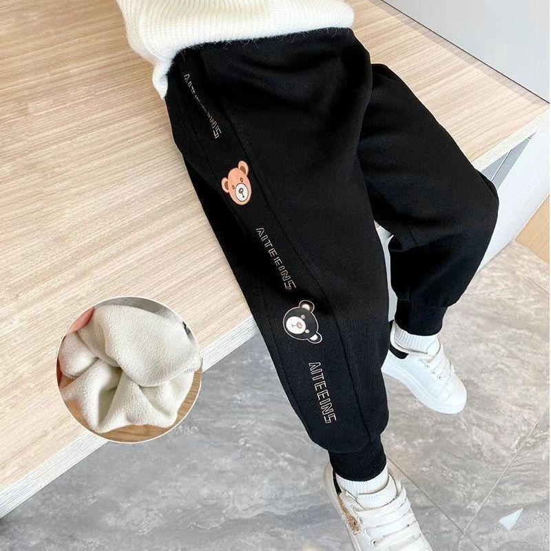 Girls' Pants, Autumn and Winter Models, Plus Velvet, Western Style, Leggings, Girls' Thickened Casual Sports Pants