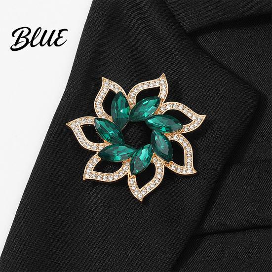 Scarf Brooch Flower Pin for Women Rhinestones Inlaid Wear-resistant Dress