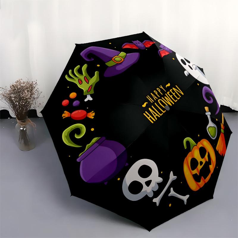 1pc Halloween Party Decorations Umbrella with Plastic Handle,Suitable for All Seasons Home Travel Outdoor UmbrellaDD990