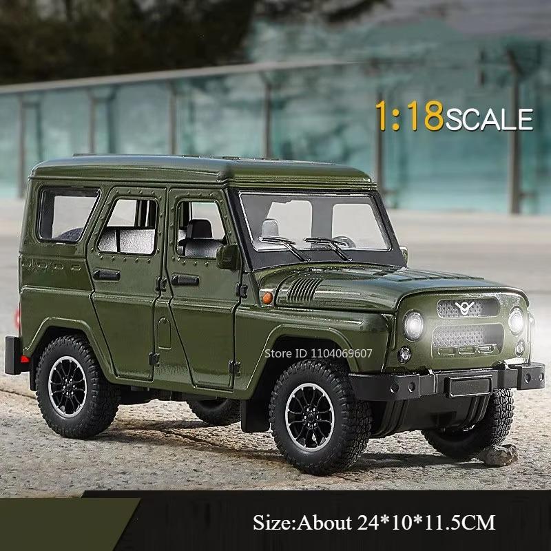 1:18 Russland Uaz Reisebus Modell Spielzeugautos Legierung Druckguss Uaz Jäger Geländefahrzeuge Sound Licht Türen Öffnenbar Für Jungen Geschenke gray