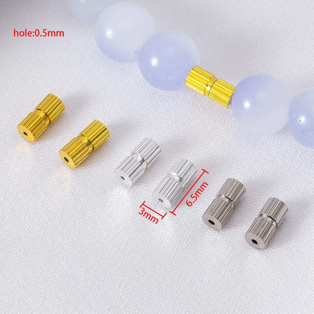 50pcs Brass Screw Clasp Closure Fastener Lock Jewelry End Tip Caps For DIY Bracelet Necklace Making Supply Accessories Material