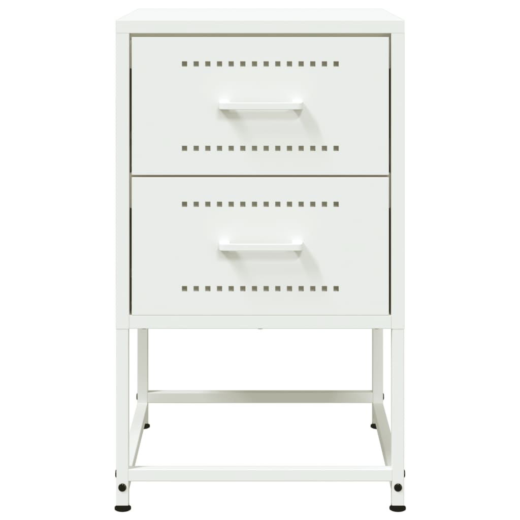 Nightstand White 36 x 39 x 60.5 cm Steel