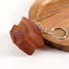 PVC Braised Dongpo Pork Keychain Pendant - Fake Pork Belly Food Prop Toy