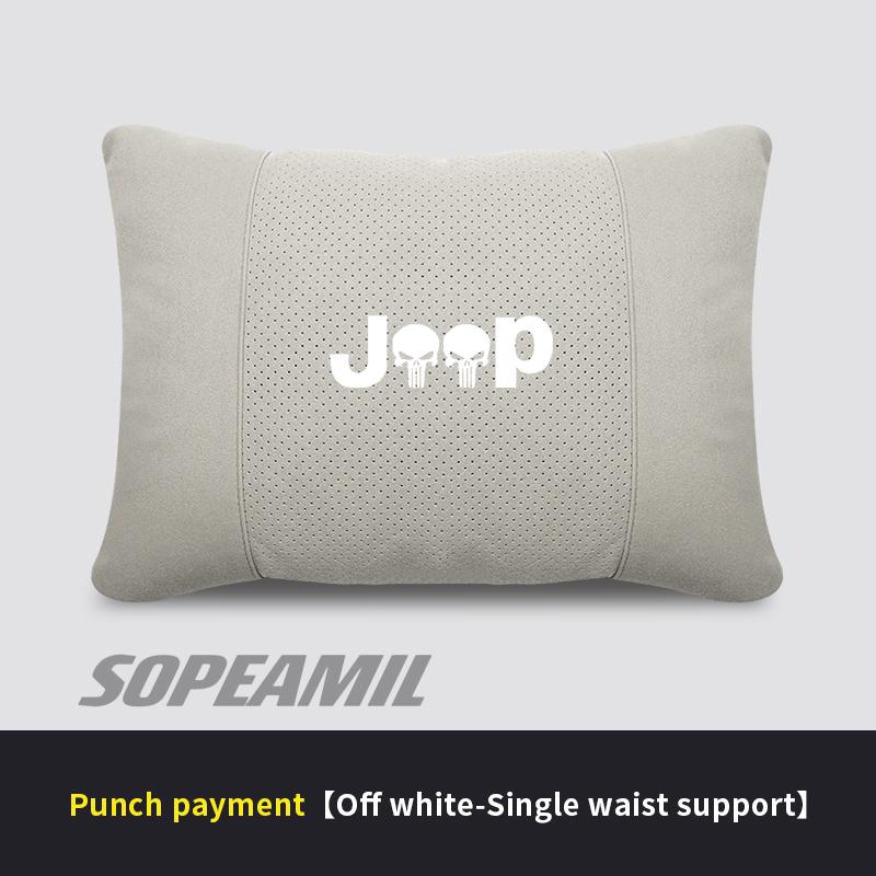 Car Suede Headrest Pillow For Jeep Compass Gladiator Patriot Commander Wrangler JK JL Grand Cherokee Renegade Seat Waist Cushion