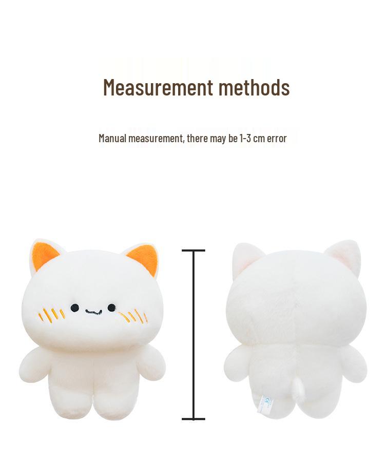 Soft White Kitten Plush Toy - Cute Cat Doll & Children's Sleeping Pillow