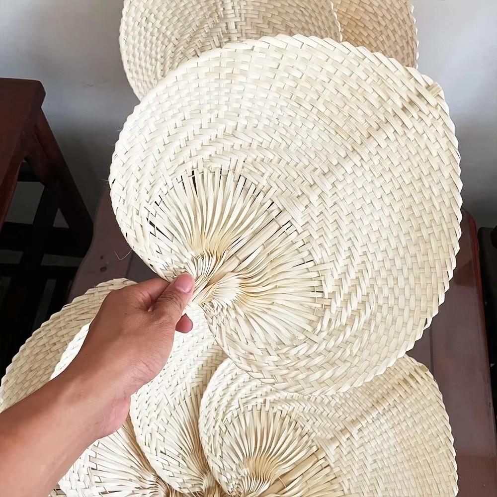 Lightweight Bamboo Fan Hand Weaving Summer Cooling Fan Guest Favors Palm Leaf Fan Summer Accessory
