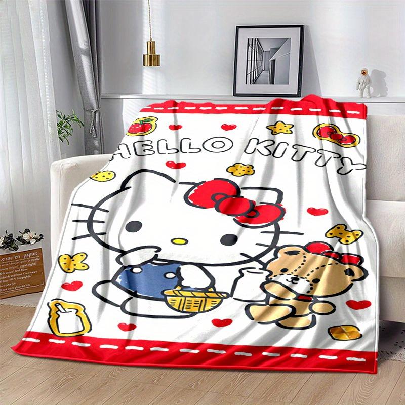 1pc. Hello Kitty Cute Cartoon Print Blanket - Perfect for Home, Office, Outdoor Use, Gift Idea, Suitable for Al