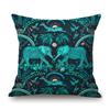 Tropical Plant Elephant Animal Pattern Home Decoration Cotton Linen Sofa Seat Cushion Cover
