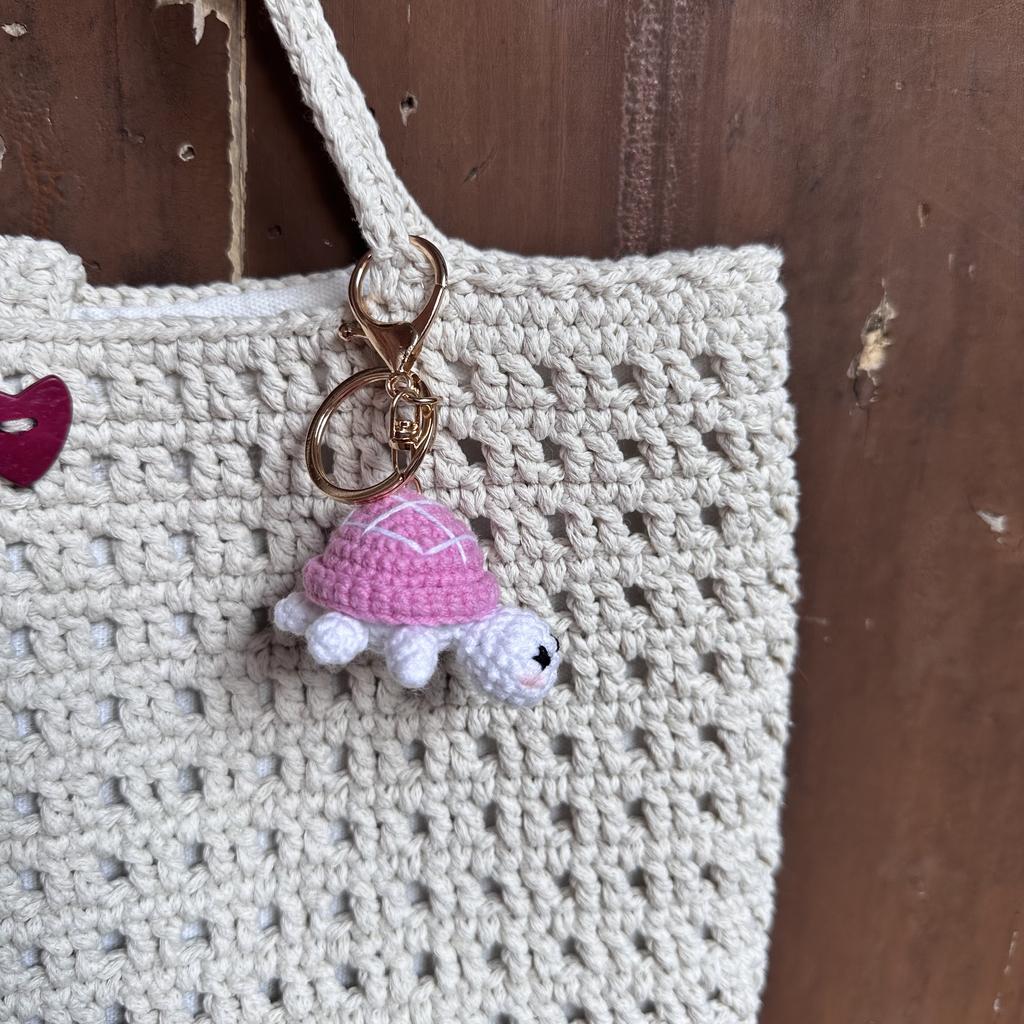 Crocheted Blue Pink Lovely Sleeping Turtle Wool Keyrings For Car Key Knitted Keychain For Bag Pendant Handmade Jewelry Gift