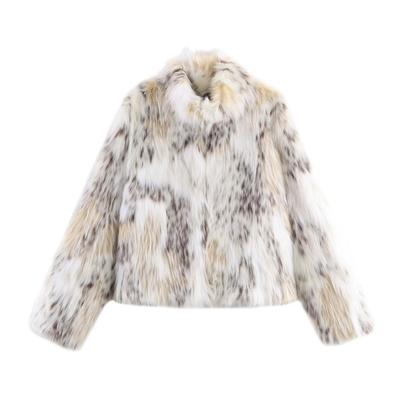 Dames Korte Nepbont Jas Winter Streetwear Chique Jas Met Knopen