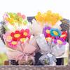LOZIZI Smile Flower Plush Bouquet, Korean Artificial Never-Wilting Flowers, Gift for Birthday, Anniversary & Get Well, with Message Card, Purple
