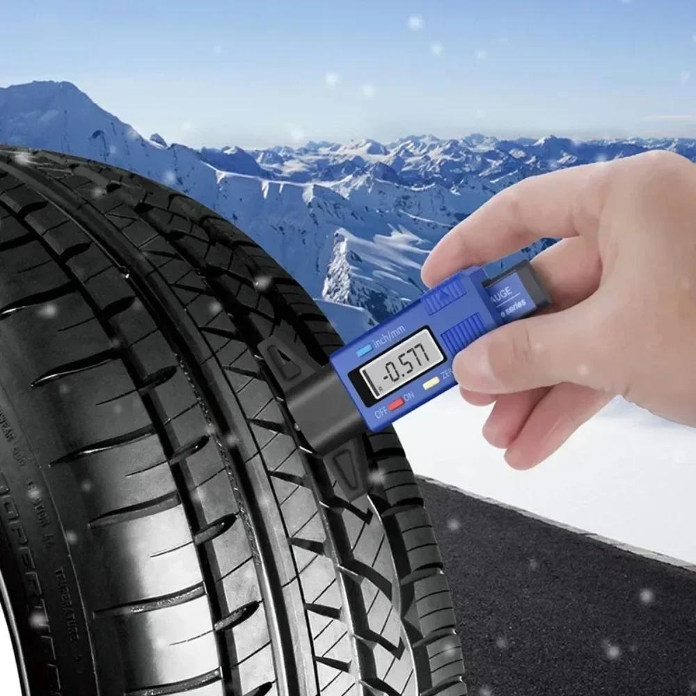 Digital Tyre Tread Depth Tester Measuring Gauge Automotive Tyre Wear Inspection Multi-function Digital LCD Display