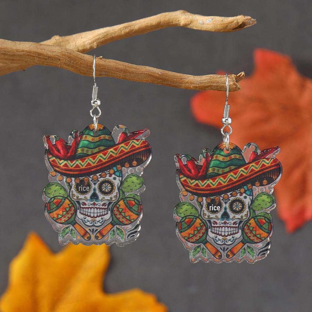 Carnival 5.5 Festival Acrylic Earrings: Mexican Dwarf Guitar Fashion Accessory