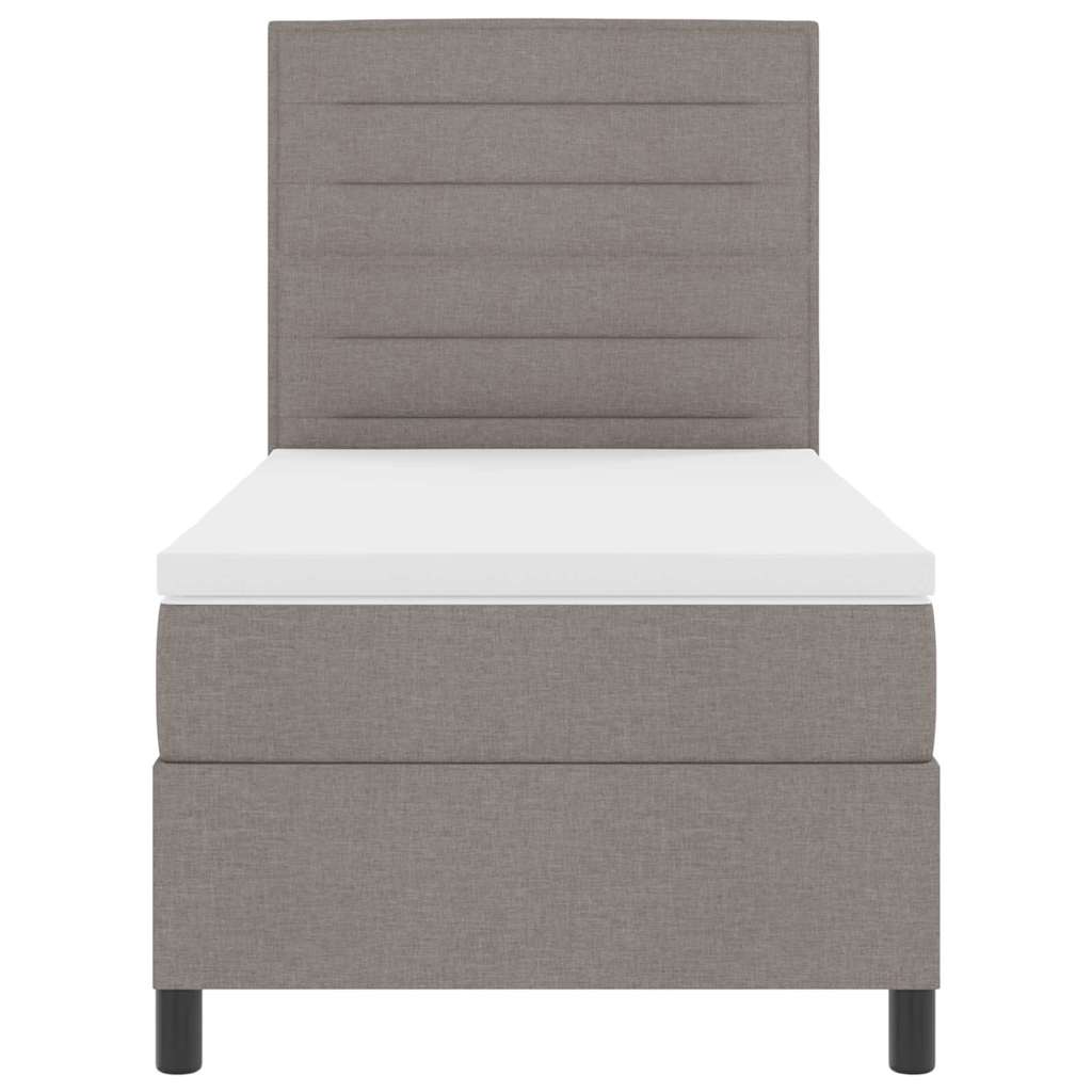 Boxspring Bed with LED Light Strips Taupe 80 x 200 cm Fabric